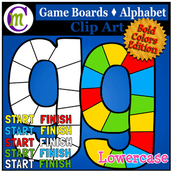 Preview of Game Boards Clipart Lowercase Alphabet | Bold Colors