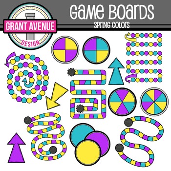 Preview of Game Boards Clipart - Spring Colors - Gameboards Clip Art