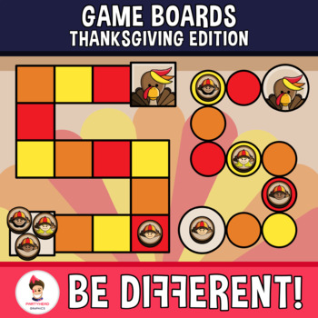 Preview of Game Boards Clipart Thanksgiving Edition November Turkey