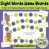 Game Boards - Dolch Sight Words Practice - Halloween Edition