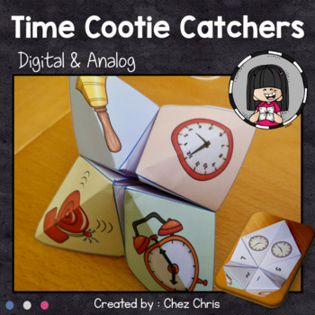 Preview of Telling Time to 5 Minutes Cootie Catchers Fortune Teller