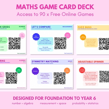 Preview of Game Card Deck | Maths (90 x Free Online Games)