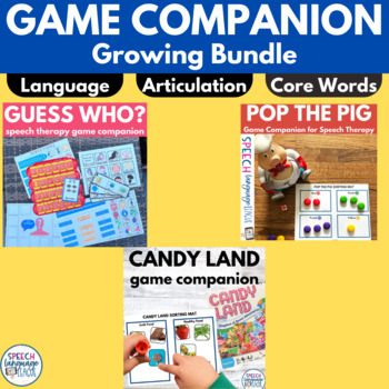 Preview of Game Companion Growing Bundle for Speech Therapy