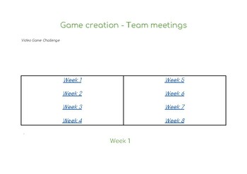 Preview of Game Creation - Team meetings
