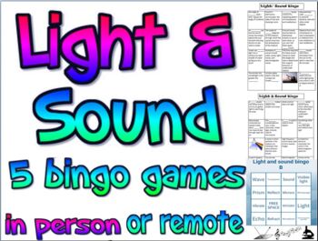 Preview of Game: Light and sound 5 bingo games (for remote or in person engagement)