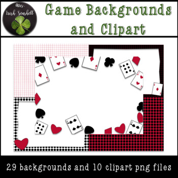 Preview of Game Night Backgrounds and Clipart