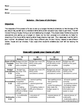 Preview of Game Of Life Worksheet