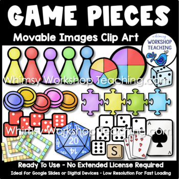 Preview of Movable Clip Art Game Pieces Dice Puzzles Spinners Digital Digi Clip Art