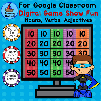 Preview of Game Show Nouns, Verbs and Adjectives Distance Learning Google Classroom