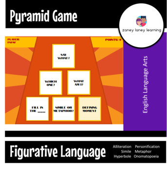 Preview of Game Show: Pyramid Inspired Figurative Language (Common Core, TEKS STAAR Prep)