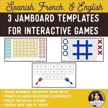 Preview of Game Templates for Jamboard in Spanish, French, & English