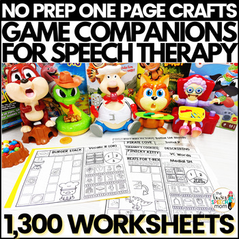 Preview of Speech Therapy Game Companions, NO-PREP for Articulation, Lang, & Phonology