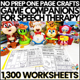 Speech Therapy Game Companions, NO-PREP for Articulation, 