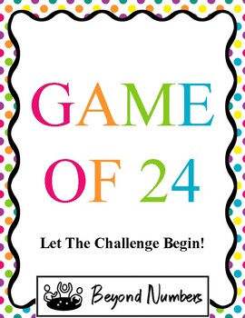 Preview of Game of 24- Math challenge flashcards