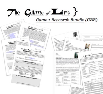 Preview of Game of Life - GAME + RESEARCH BUNDLE (Full year supplemental curriculum!)