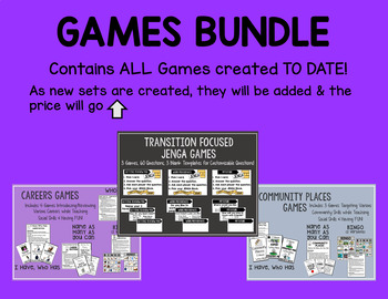 Preview of Games Bundle for Special Education, Transition & Life Skills