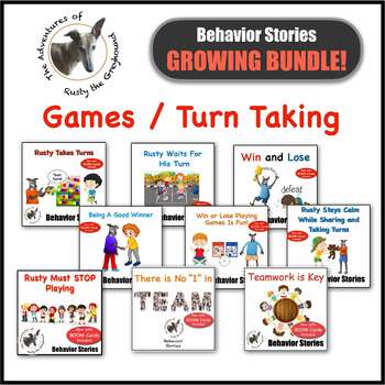 Preview of Share, Games, Turn Taking Social Skills Behavior Story Growing Bundle - SEL