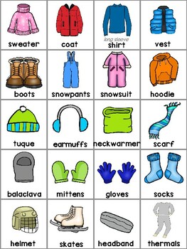 Games in ENGLISH / ESL - Winter clothes - clothing by Vari-Lingual