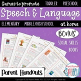 Games to Promote Speech and Language Parent Handouts