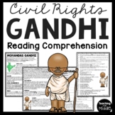 Gandhi Biography Reading Comprehension Worksheet India Civ