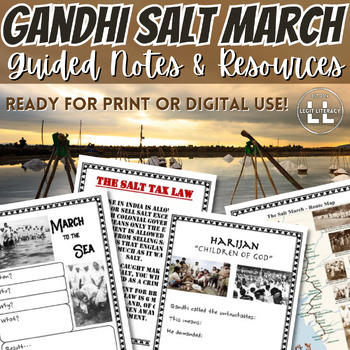Preview of Gandhi Salt March Guided Notes & Resources