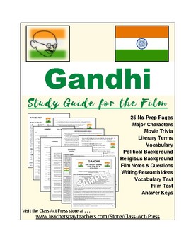 Preview of GANDHI Film Study Guide | Worksheets | Printables