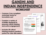 Gandhi and Indian Independence worksheet - Decolonization 