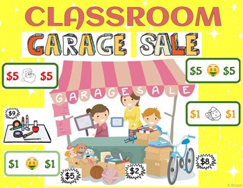 Preview of Earning, Spending, Saving, Income, Charity - GARAGE SALE - English and Spanish