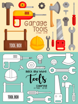 tool box with tools clip art