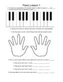 GarageBand Piano Lesson #1 Worksheet