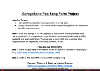 Preview of GarageBand Pop Song Form Project