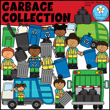 Preview of Garbage & Recycling Workers Clipart - Community Helpers