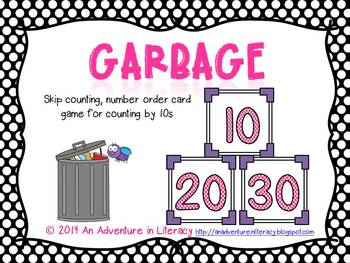Garbage Skip Counting by 10s Card Game