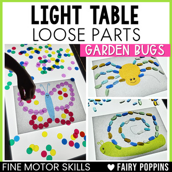 Preview of Light Table Activities (Garden Bugs) | Loose Parts Fine Motor Activities