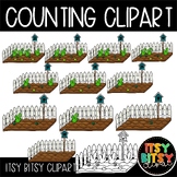 Garden Counting Clipart with Numbers 0-10 as Plants in a G