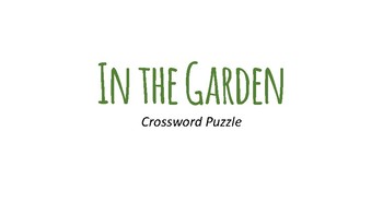 Garden Crossword Puzzle by Speechless Designs TPT