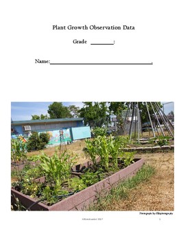 Preview of Garden Data Collection Booklet