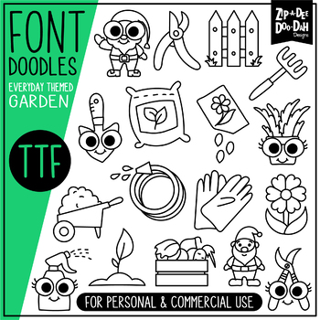 Preview of Garden Doodle Font {Zip-A-Dee-Doo-Dah Designs}