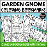Garden Gnome Bookmarks to Color - 12 Gnome Bookmarks Desig