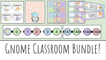 Preview of Garden Gnome Classroom Decor Bundle