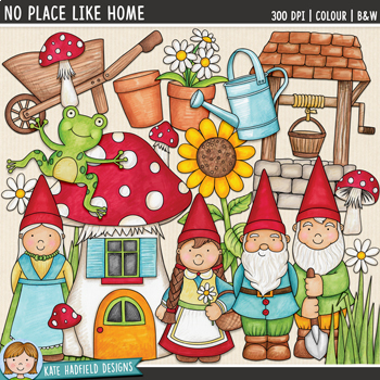 Preview of Garden Gnome Clip Art: No Place Like Gnome (Kate Hadfield Designs)