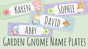 Preview of Garden Gnome Name Tags and Labels- Editable