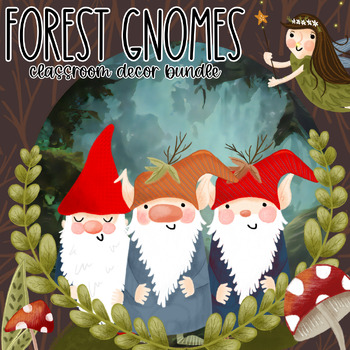 Preview of Garden Gnomes EDITABLE Classroom Decor