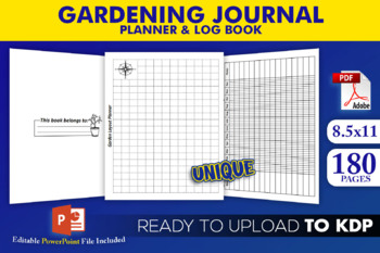 Preview of Garden Journal Planner & Log Book | KDP Interior Template Ready to Upload