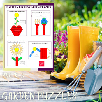 Preview of Garden Pattern Block Mat Printables & Worksheets