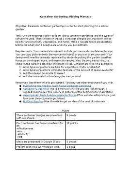 Preview of Garden Planter Mini Research Project