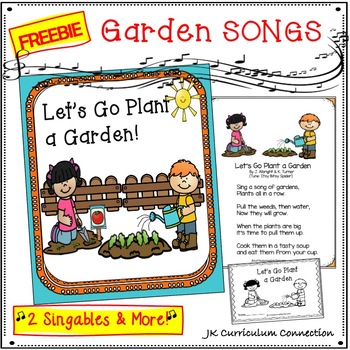 Preview of Garden Song FREEBIE - Let's Go Plant a Garden!