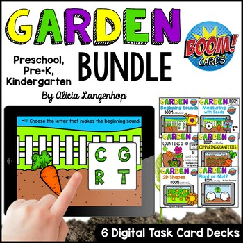 Preview of Preschool Plants and Garden Theme Digital BOOM Cards™ BUNDLE