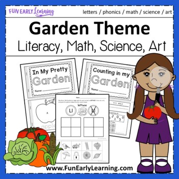 Preview of Preschool Garden Theme - Math, Literacy, Science and Craft Activities