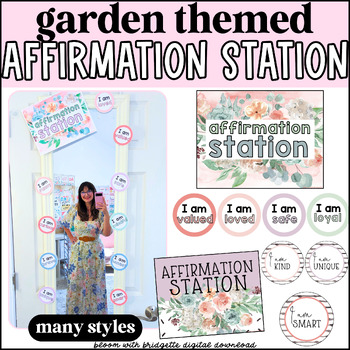 Preview of Garden Themed Classroom Affirmation Station